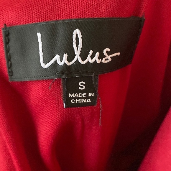 Lulu's Way With Words Berry Red Lace Skater Dress, Size Small - Picture 5 of 12